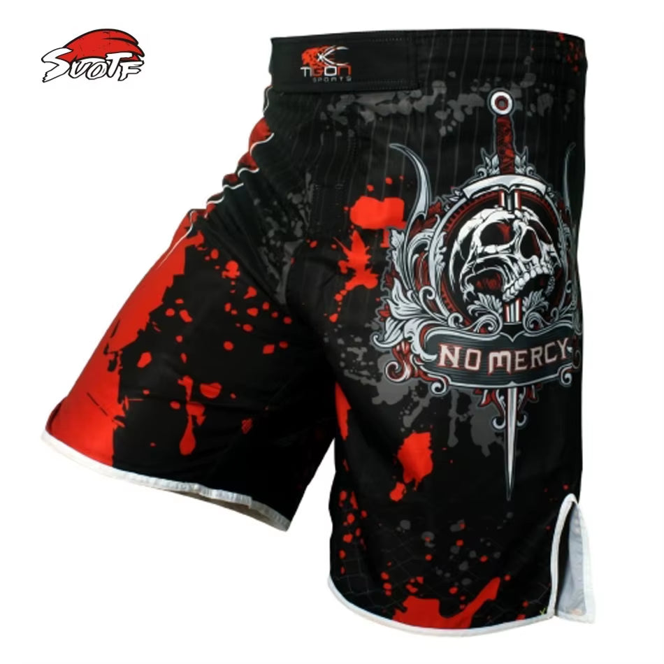 Men'S Skeleton Skull Cool Printing Head Wrestling Pants Muay Thai Boxing Shorts Boxing Shorts Cheap Mma Shorts Muay Thai