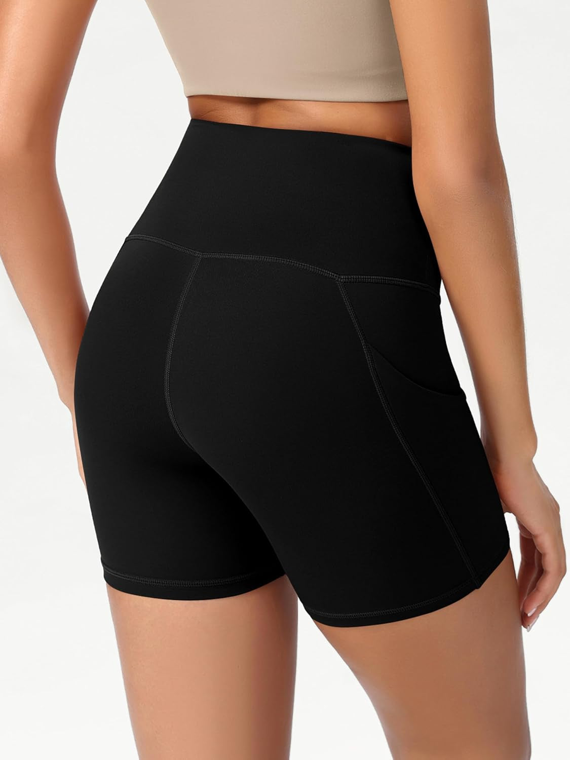 Women'S Tummy Control Yoga Shorts 2.0 with Pockets High Waist Athletic Workout Shorts-5" / 8" / 10" Inseam