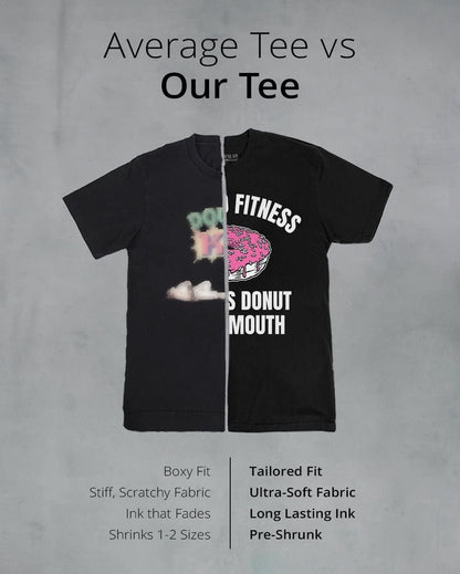 Animal Design Shirts - Fitness Donut Tee Shirt (Black, Large)