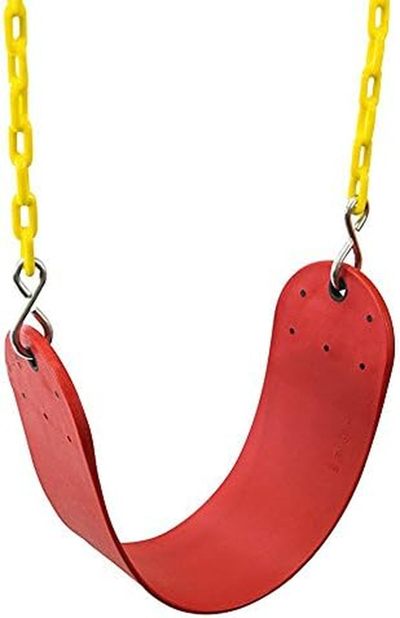 Heavy Duty Strap Swing Seat - Playground Swing Seat Replacement and Carabiners for Easy Install - Red