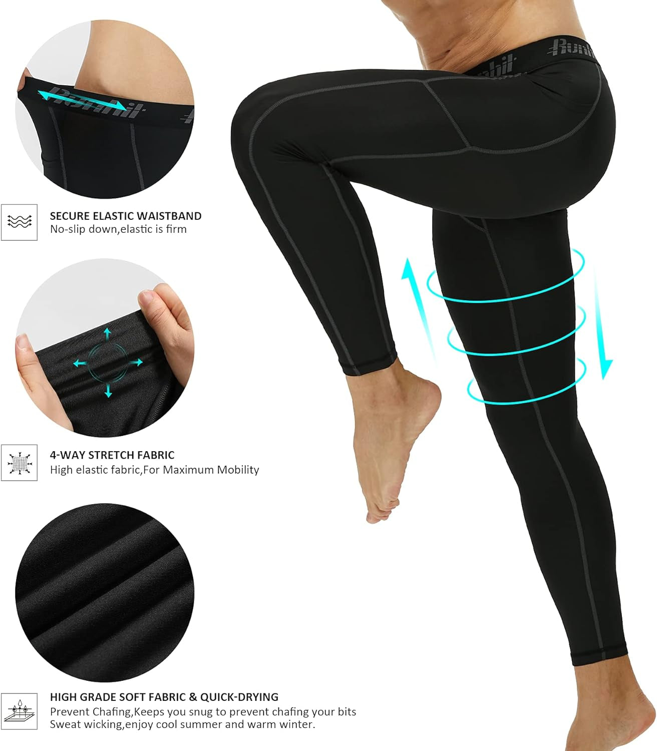 Compression Pants Men Running Tights Leggings Athletic Workout Gym Pants