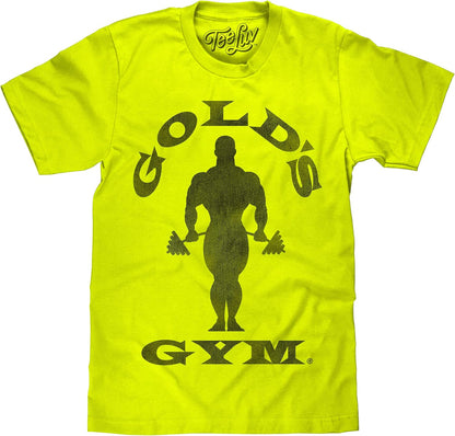 Men'S Gold'S Gym Strongman Logo Shirt (Neon Yellow) (XL)