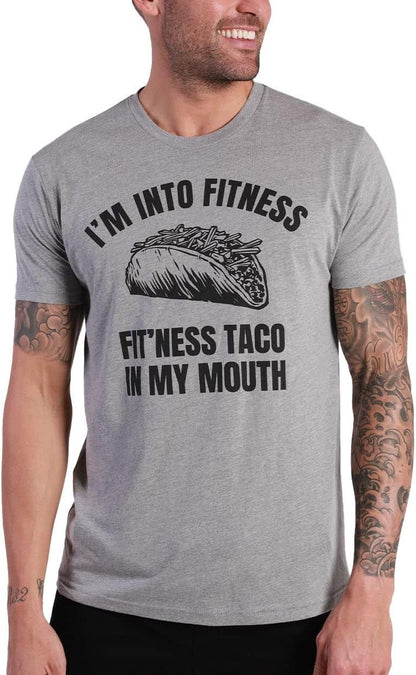 UFO Design Shirts - Fitness Taco Space Tshirt (Grey, Small)