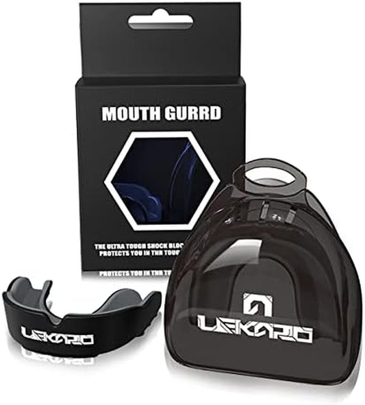 Mouth Guard,Sports Mouthguard for Football,Basketball,Lacrosse, Boxing,Mma,Martial Arts,Hockey and All Sports,Adults and Youth Mouth Guards (Black)