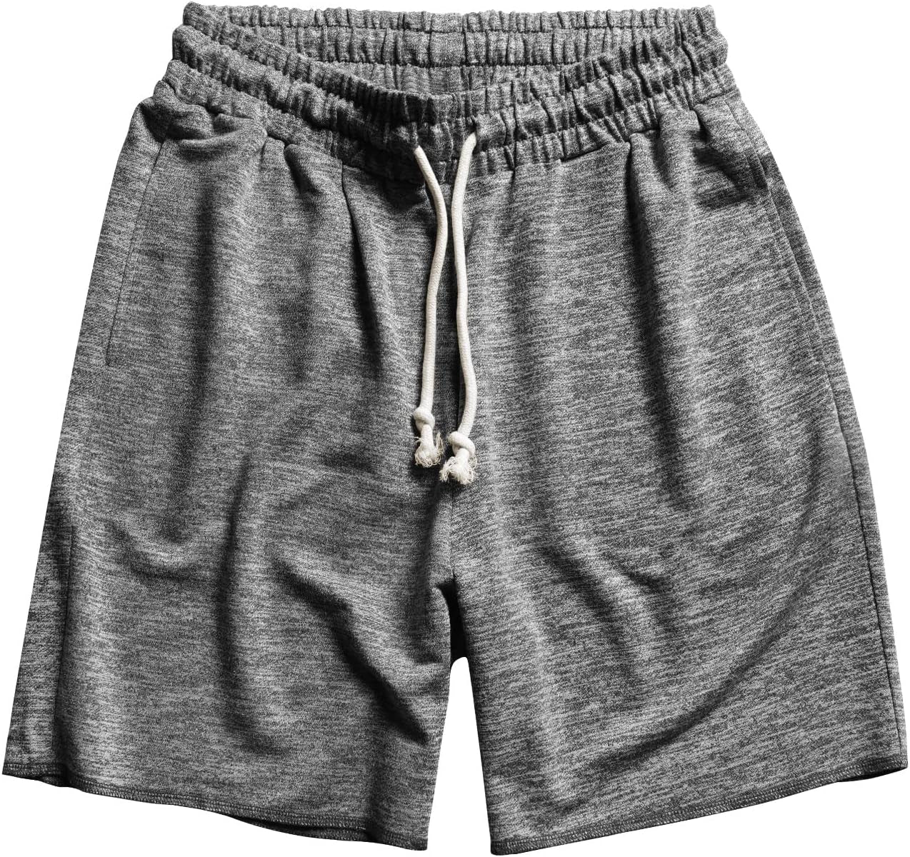 Mens Lounge Shorts Knit Terry Cloth Drawstring Athletic Sweat Shorts with Pockets 6 Inch