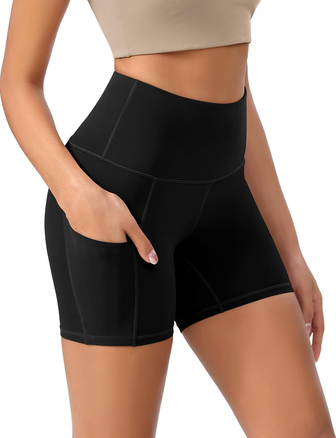 Women'S Tummy Control Yoga Shorts 2.0 with Pockets High Waist Athletic Workout Shorts-5" / 8" / 10" Inseam