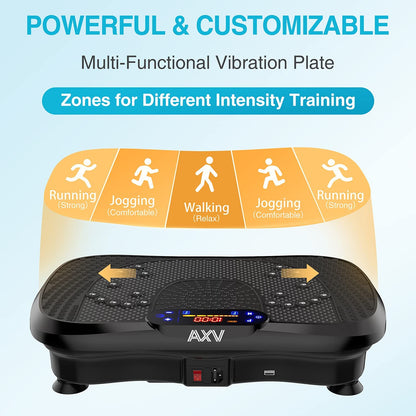 Vibration Plate Fitness Platform Exercise Machine Vibrating Lymphatic Drainage Shaking Full Body Shaker Workout Vibrate Stand Shake Board Sport Gym for Weight Loss Fat Burner for Women Men