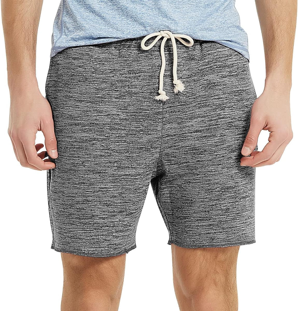 Mens Lounge Shorts Knit Terry Cloth Drawstring Athletic Sweat Shorts with Pockets 6 Inch